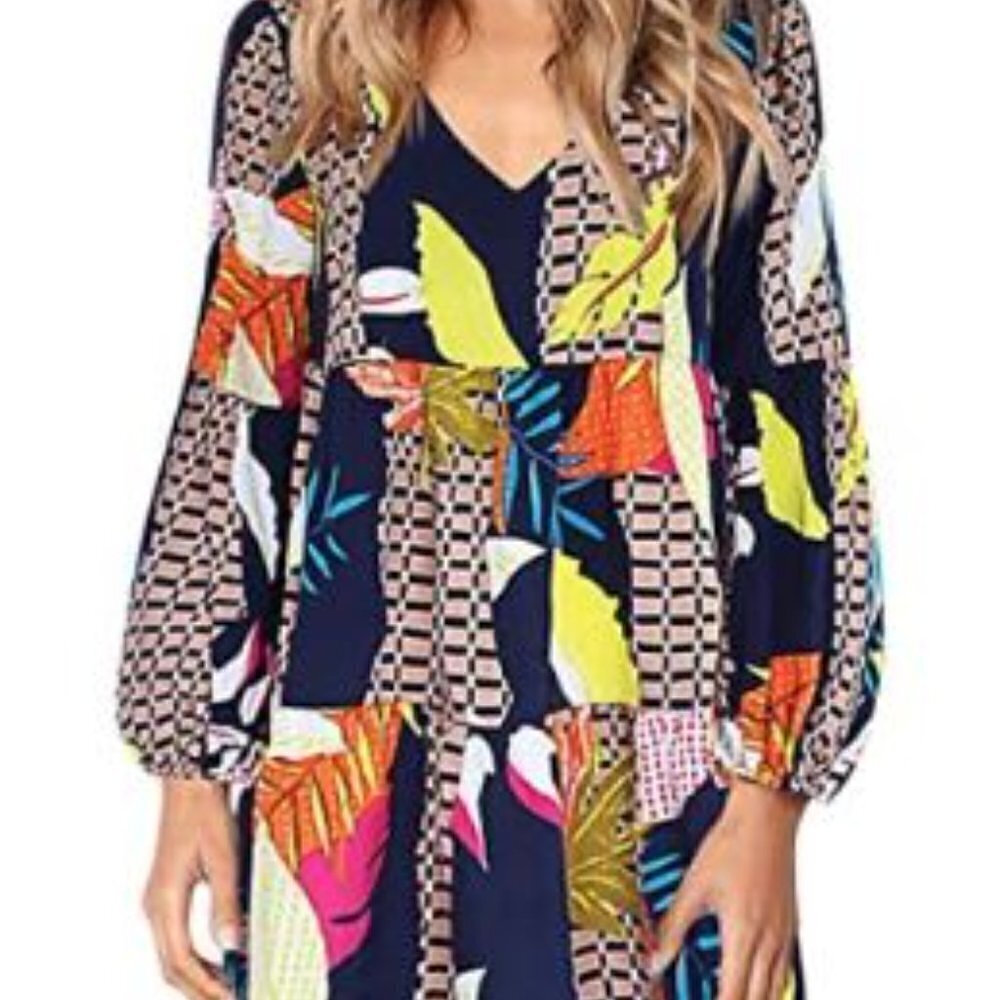 Geometric Bright Cute Dress Size Small